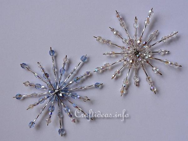Beaded Snowflake - Blue Crystals 1