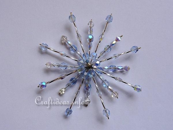 Beaded Snowflake - Blue Crystals 2