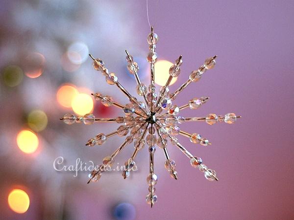 Beaded Snowflake - Clear Crystals 2