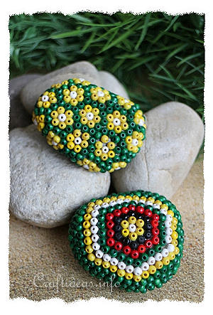 Beaded Stone Paperweights 