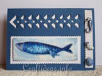 Birthday Card - Greeting Card - Maritime Card with Blue Fish 