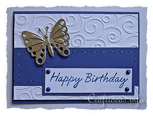 Blue Birthday Card - Stamping and Embossing
