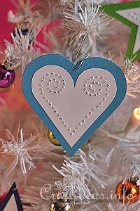 Blue Heart Paper Ornament 