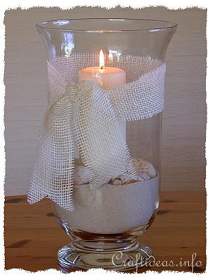 Candle Glass with Seashells 
