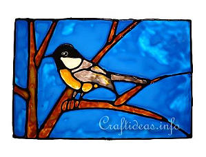 Chickadee Glass Paint Picture 