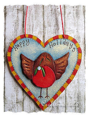 Christmas Bird Wood Decoration 