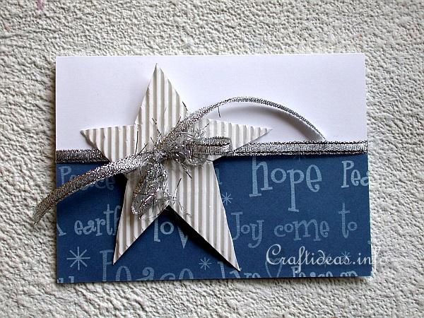 Christmas Card - Easy Star Card - Blue