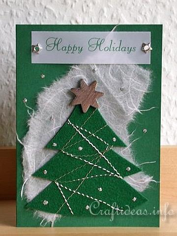Christmas Card - Felt Christmas Tree Greeting Card for the Holidays
