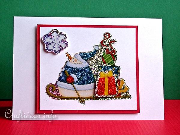 Christmas Card - Quick Snowman Card with Stickers
