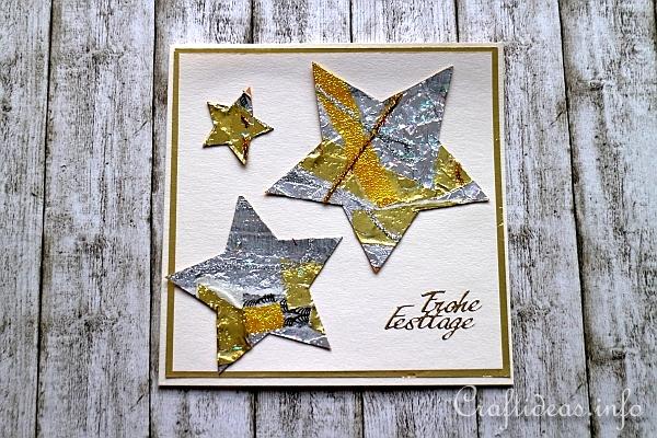 Christmas Card With Foil Stars