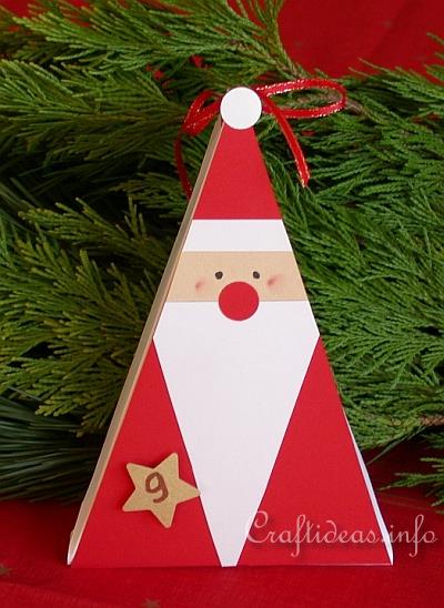 Christmas Craft - Santa Claus Triangle Gift Box