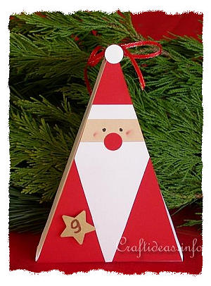 Christmas Craft - Santa Claus Triangle Gift Box 