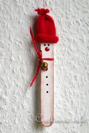 Christmas Craft Idea for Kids - Craft Stick Winter Snowman 2