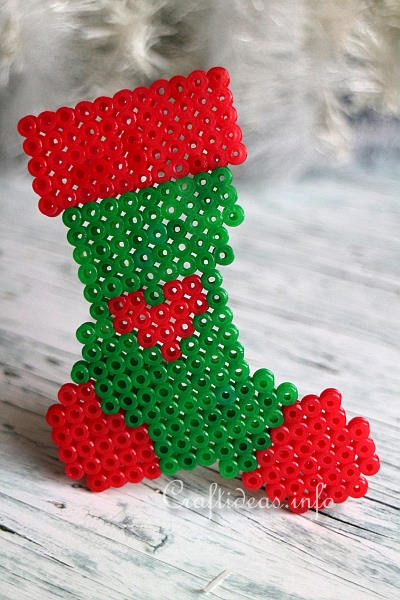 Christmas Craft for Kids - Melting Bead Stocking Ornament 2