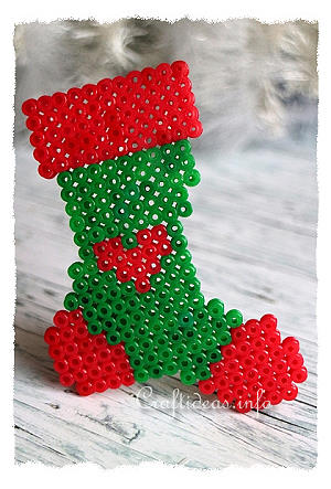 Christmas Craft for Kids - Melting Bead Stocking Ornament 