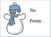 Christmas Gift Tag - Snowman in Blue 