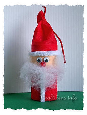 Christmas Paper Craft - Paper Roll Santa - Recycling Craft