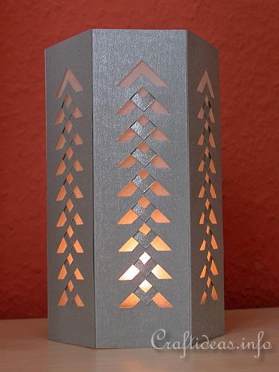 Christmas Paper Craft - Six Sided Lantern with Intricate Design