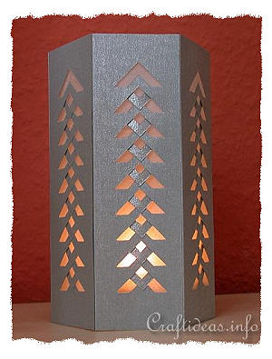 Christmas Paper Craft - Six Sided Lantern with Intricate Design 