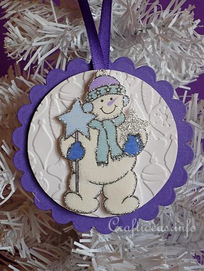 Christmas Paper Craft - Snowman Ornament 1