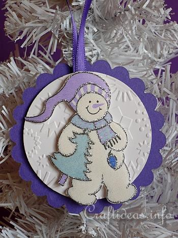 Christmas Paper Craft - Snowman Ornament 3