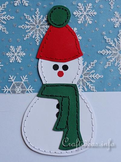 Christmas Paper Craft For Kids - Stitched Snowman