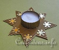 Christmas Star Tea Light Holder Gold
