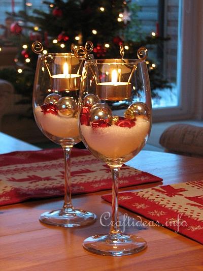 Christmas Table Decoration -Tealight Candle Glasses