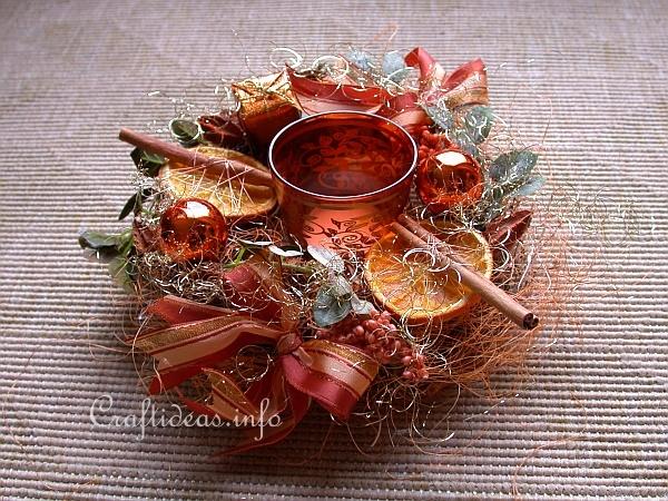 Christmas Table Wreath with Copper Colored Decoration 2