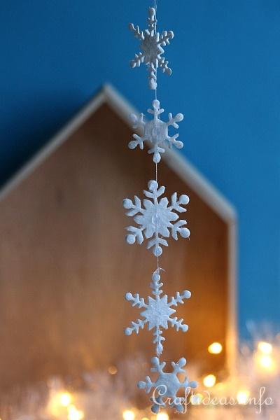 Christmas and Winter Craft - Soft Snowflake Garland