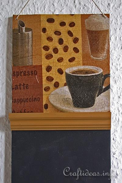 Coffee Shop Chalkboard Craft - Detail