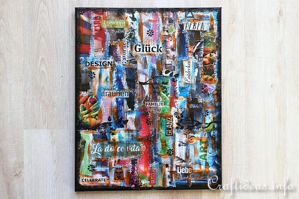 Collage Art Canvas From Upcycled Magazines