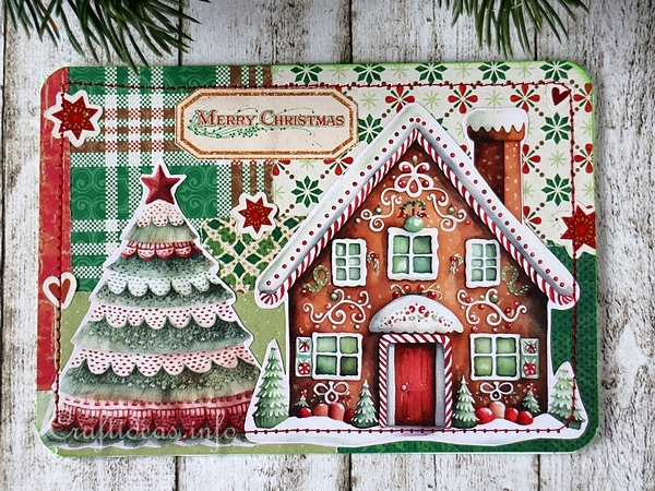 Collage Christmas Card - Gingerbread House and Tree