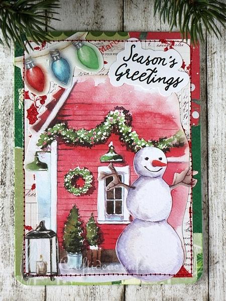 Collage Christmas Card - Snowman and Home