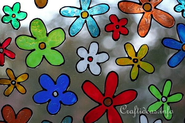 Colorful Window Cling Flowers