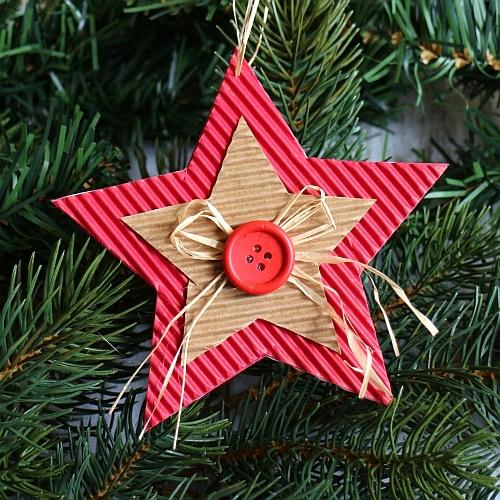 Corrugated Cardboard Christmas Star Ornament 3