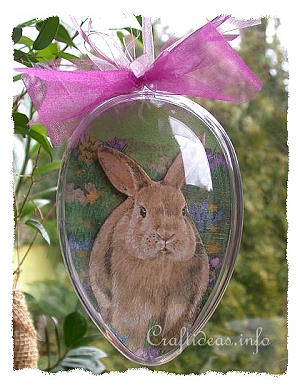 Craft Idea for Easter - Acrylic Egg with Easter Bunny Motif