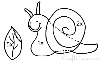Craft Pattern for a snail and leaf