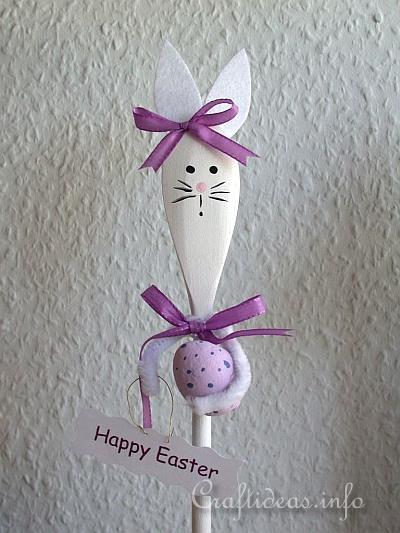 Craft Project for Easter - Wooden Spoon Easter Bunny