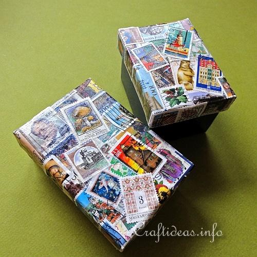 Crafting with Postage Stamps - Decoupage Box