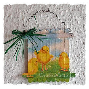 Easter Chick Craft Stick Picture 