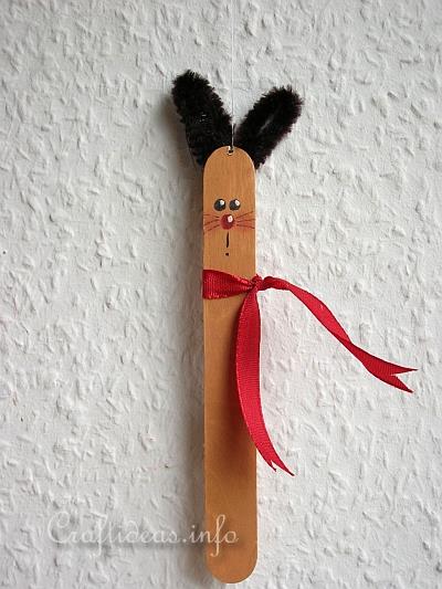 Easter Craft for Kids - Cute Craft Stick Brown Easter Bunny