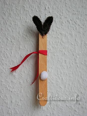 Easter Craft for Kids - Cute Craft Stick Brown Easter Bunny - Backside