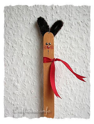 Easter Craft for Kids - Cute Craft Stick Brown Easter Bunny 
