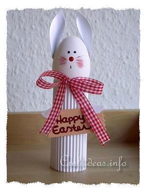 Easter Crafts - White Cardboard Tube Easter Bunny 