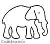 Elephant Coloring Book Page and Craft Template 