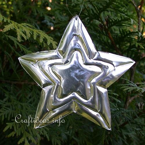 Embossed Metal Star Christmas Ornament