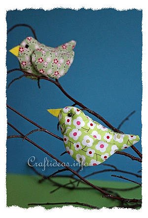 Fabric Birds Ornaments
