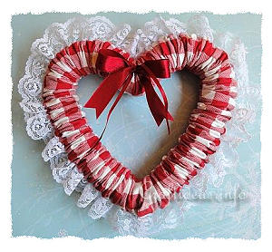 Fabric Country Heart Wreath 
