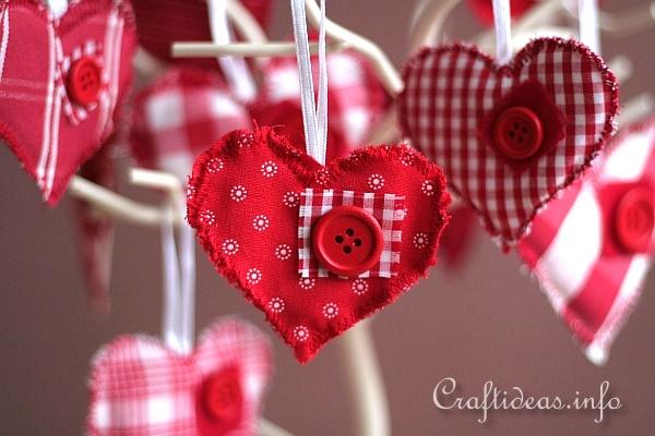 Fabric Hearts Ornaments 3